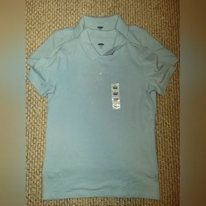 2 Boys Old Navy collar shirts stretch light blue size L  10/12 nwt